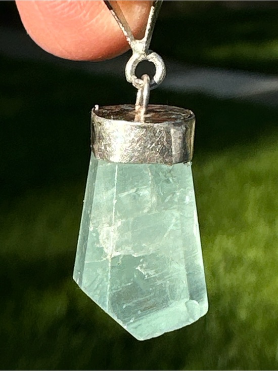 Jewelry - Sterling Silver Aquamarine Crystal Pendant Necklace